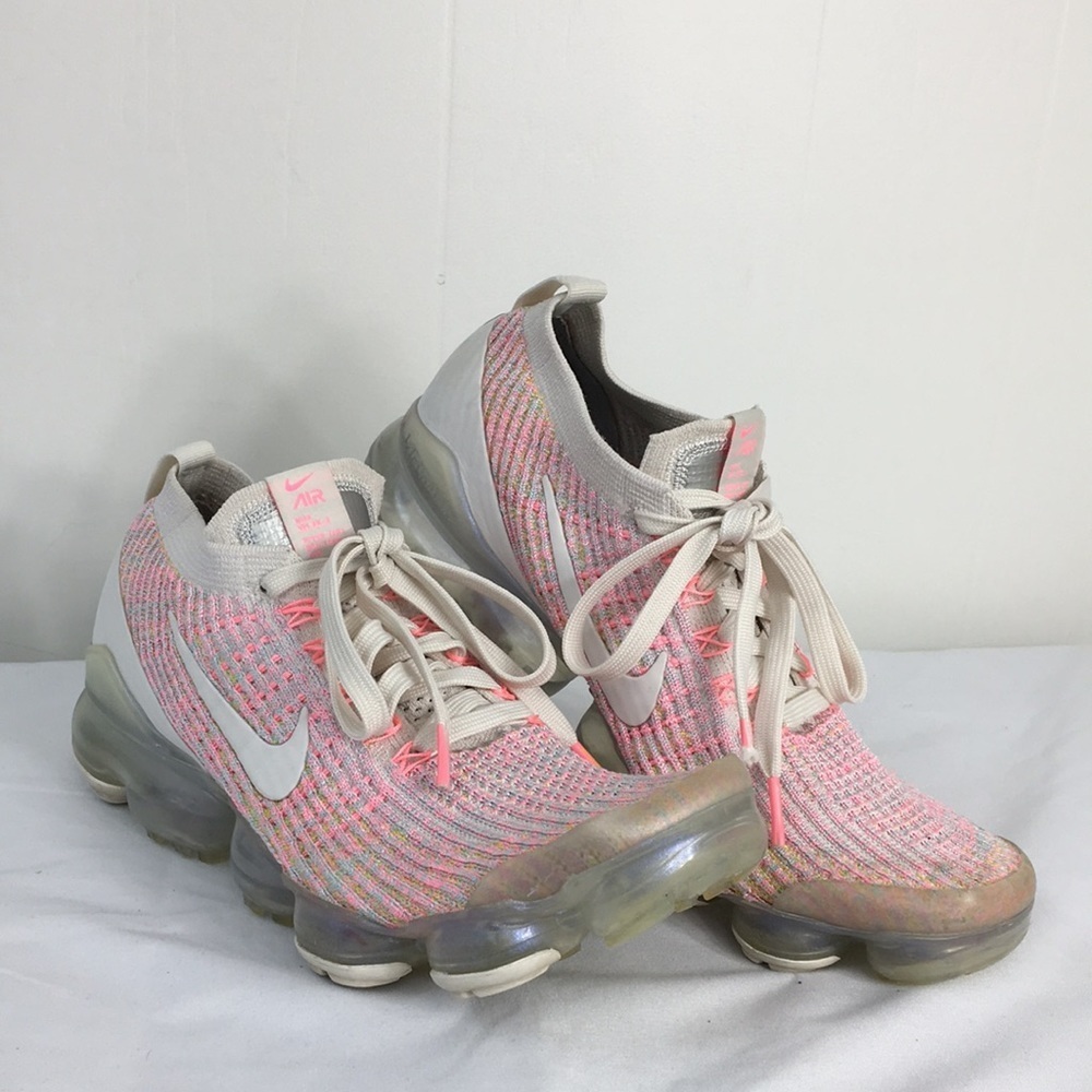 Nike Women's Vapor Max Fly Knit Pastel Pink Running Shoes Size 9 DecentCondition